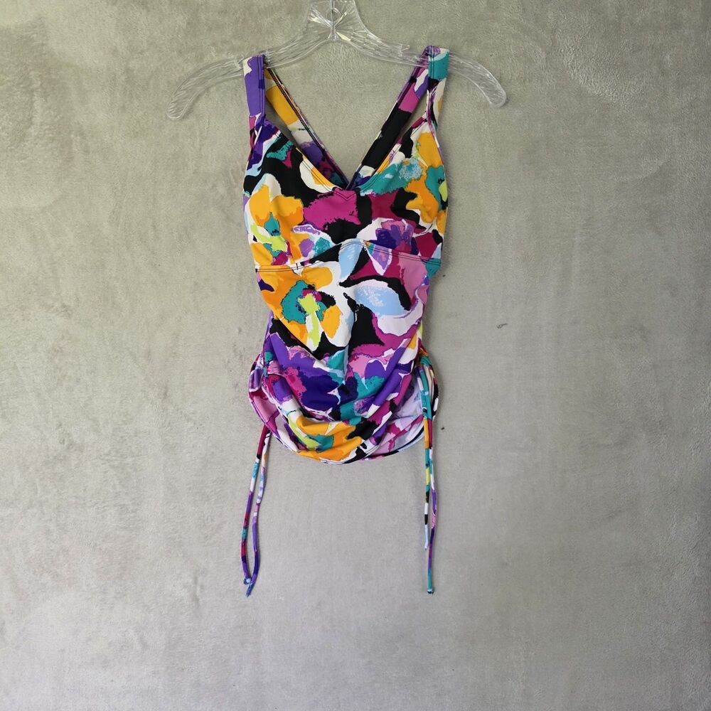 Maxime Tankini Swimsuit Top  Sz 10 Floral